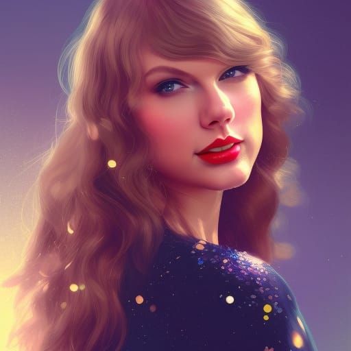Taylor Swift Glitter Portrait: Artgerm, Mucha Style