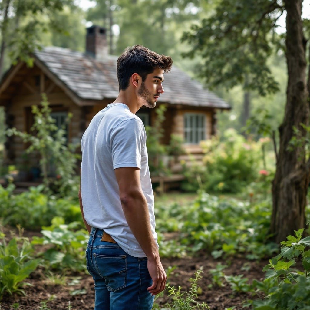 The garden and orchard were destroyed but many other trees were untouched.  Then he saw something that startled him.