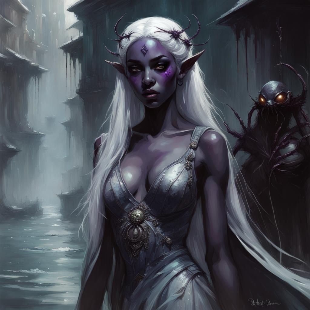 Drow Priestess of Lolth Fantasy Art