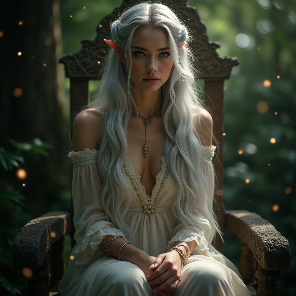 Elven Queen Portrait in Fairytale Style