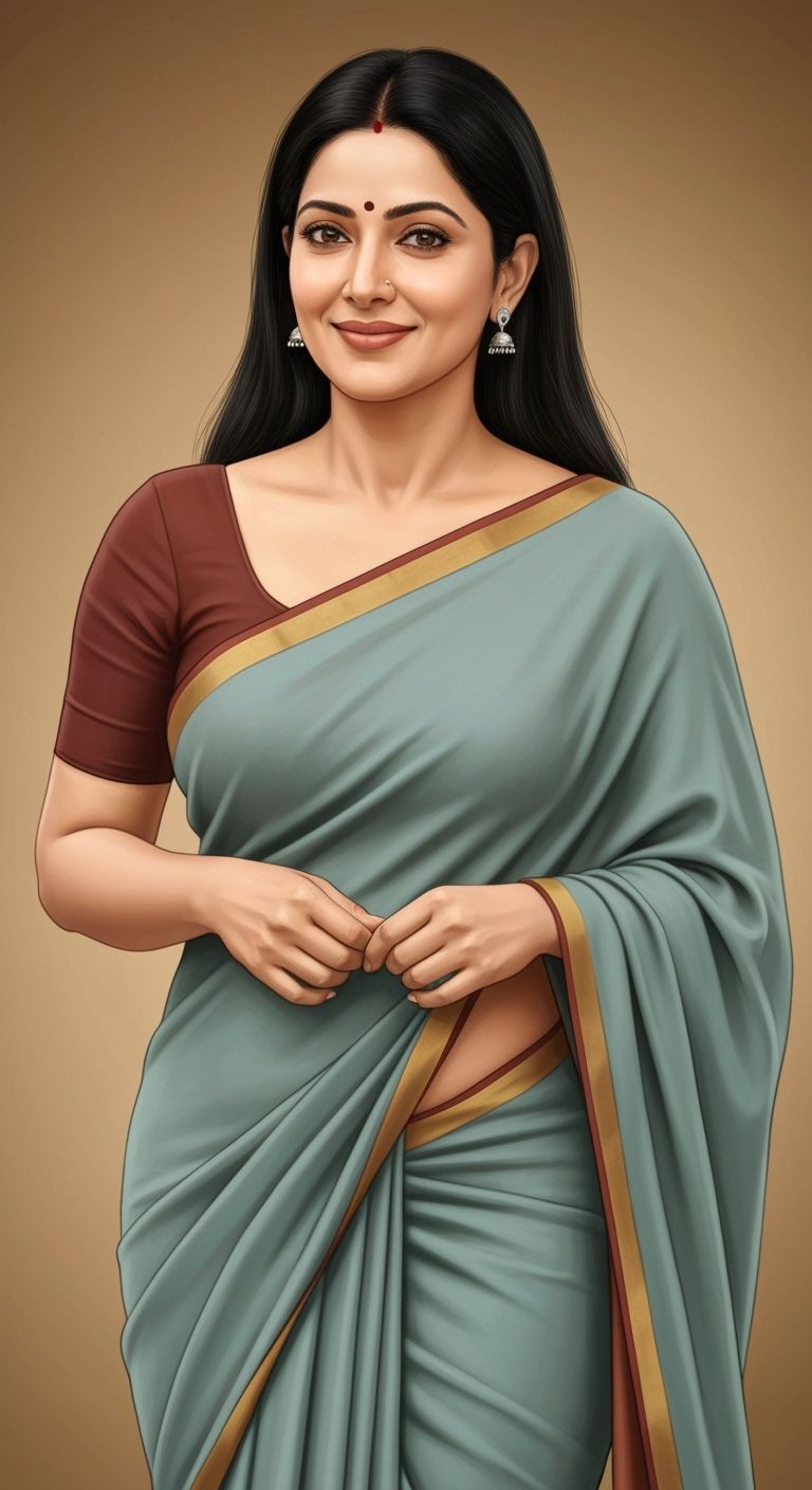 Elegant Indian Mother in Saree