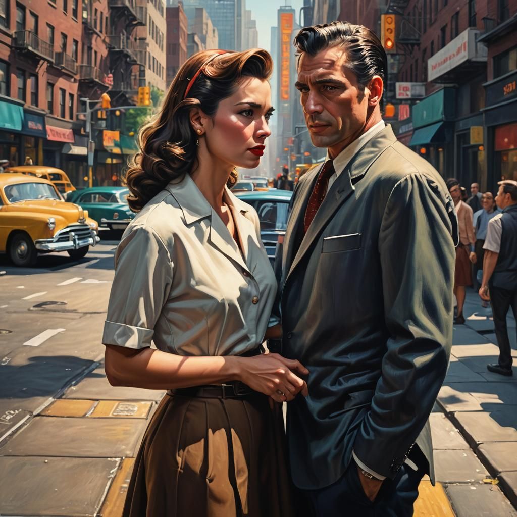 Dramatic Lovers in 1950s New York: Hyperrealistic Art