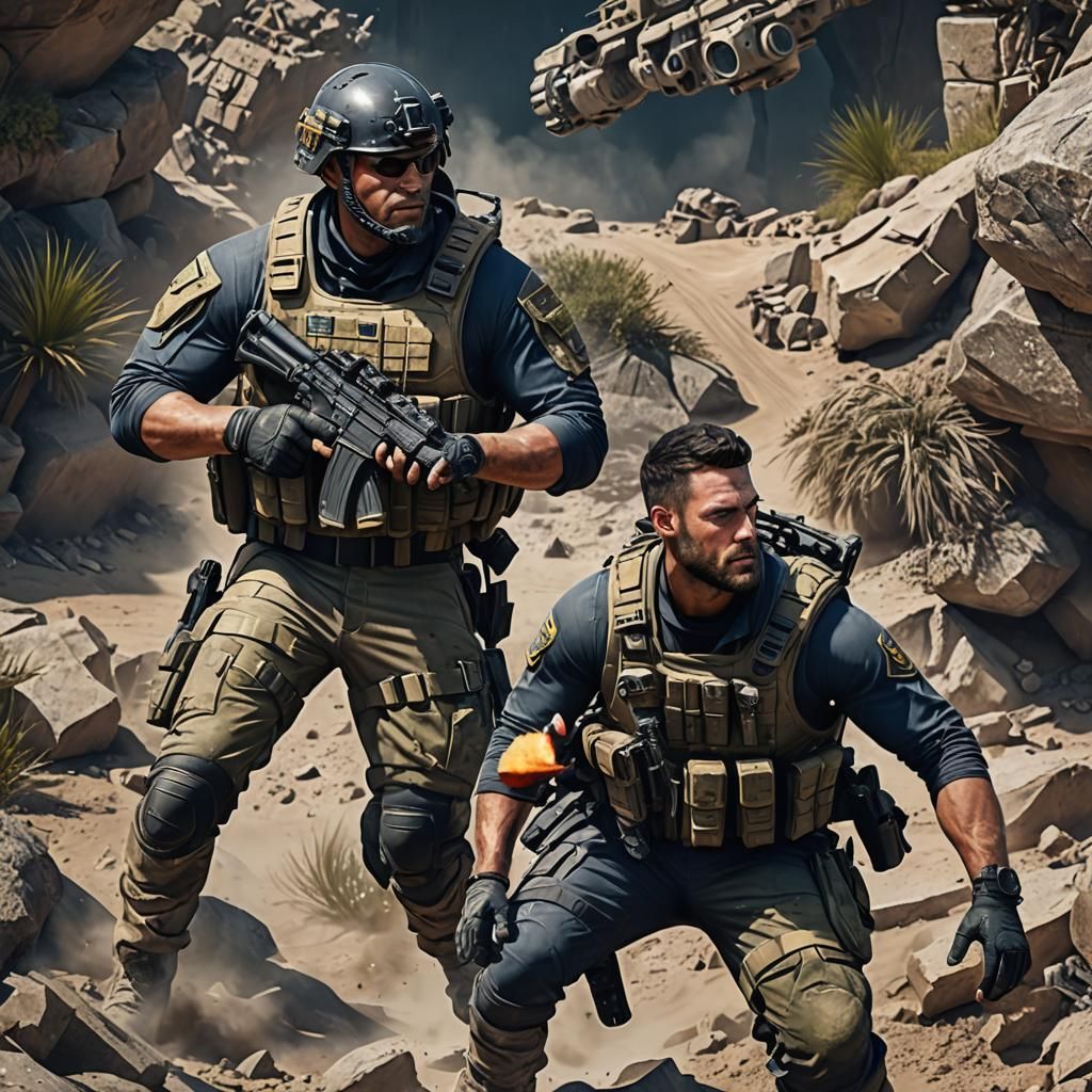 Navy Seal in Combat Flak Vest Fantasy Art