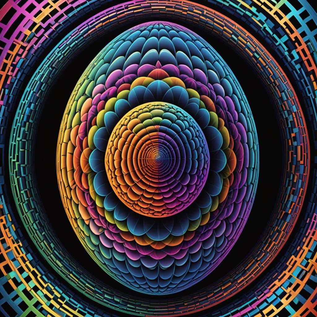 Vibrant Geometric Easter Egg