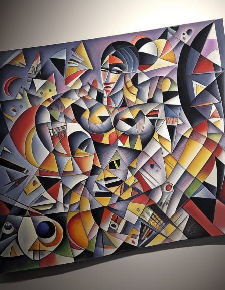 Female Figure in Cubist Art Style