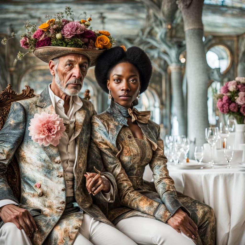 Surreal Alien Celebration in Restaurant, Magical Realism