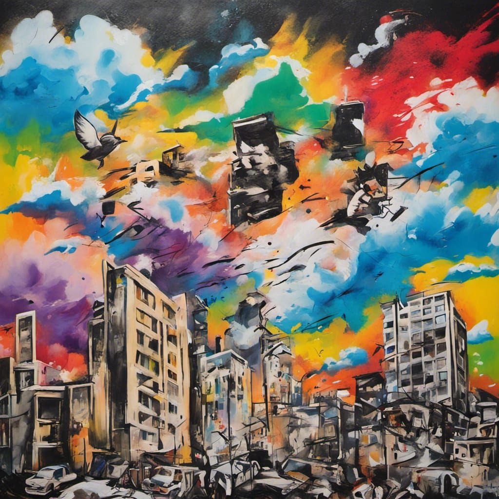 Rosh Hashanah in Colorful Graffiti Street Art