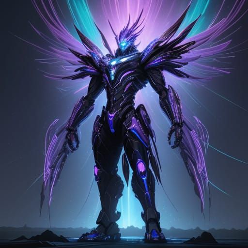 Biomechanical Phoenix Alien Radiates Intense Energy in the N...