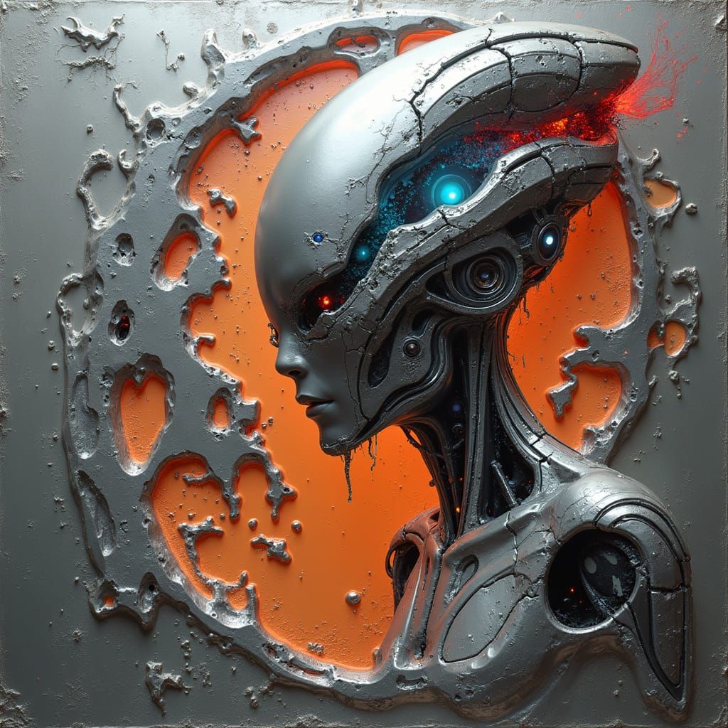 Futuristic LP Cover in Metallic Sheen