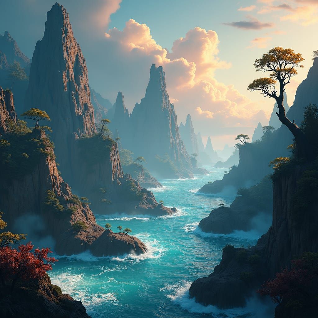 Mystical Oceanic Landscape Concept Art in 8K Resolution