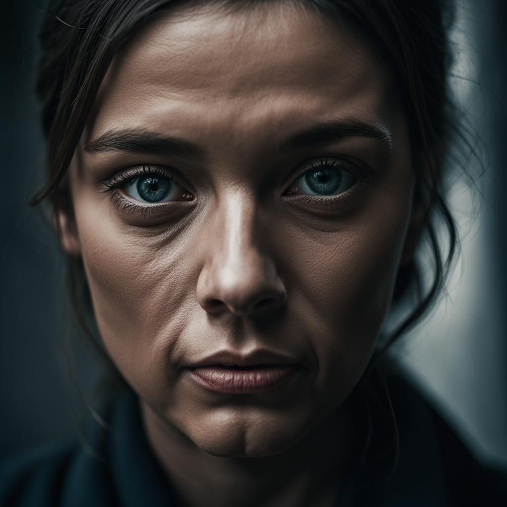 Striking Negative Image Portrait of a Woman