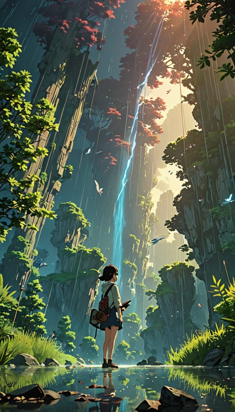 Whimsical World Cinema Masterpiece in Anime Style