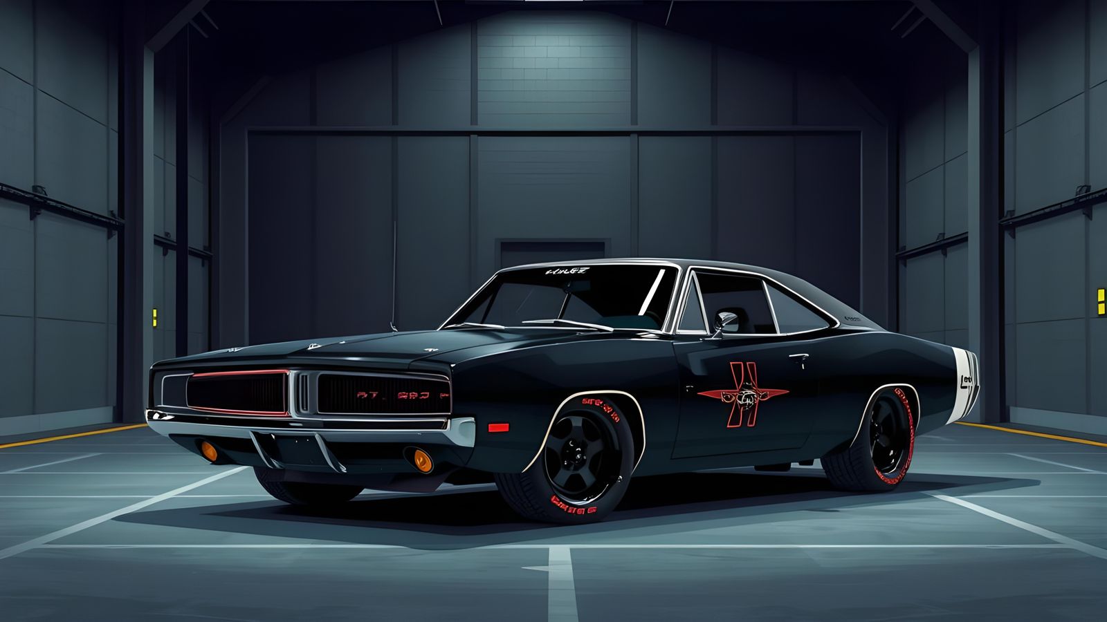 Pixel Art 1969 Dodge Charger with SR-71 Decal