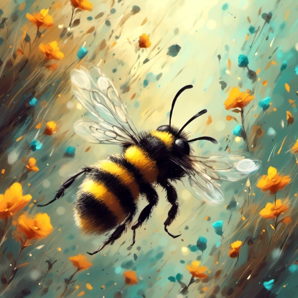 Drifting Bee in Hyper Speed Race with Bokeh