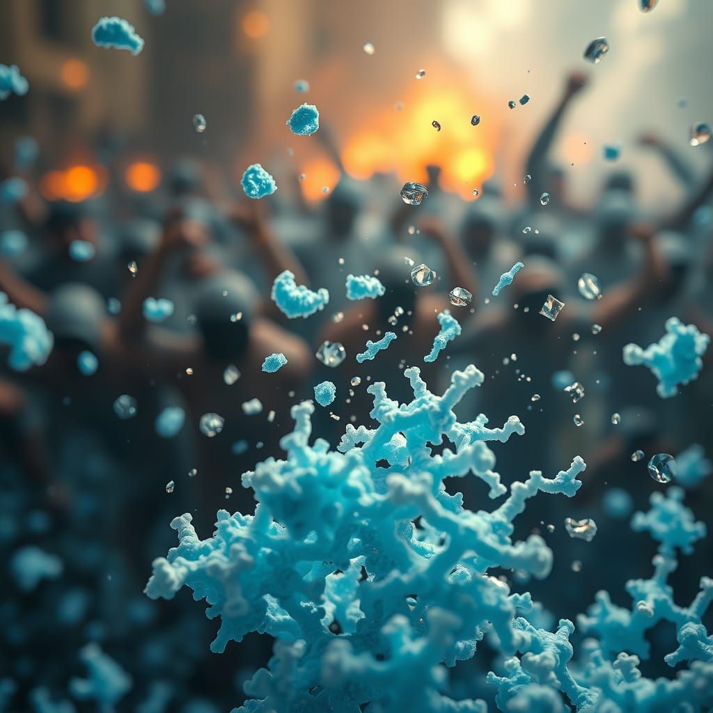 Vibrant Protein Structures Dissolving in Energetic Turmoil