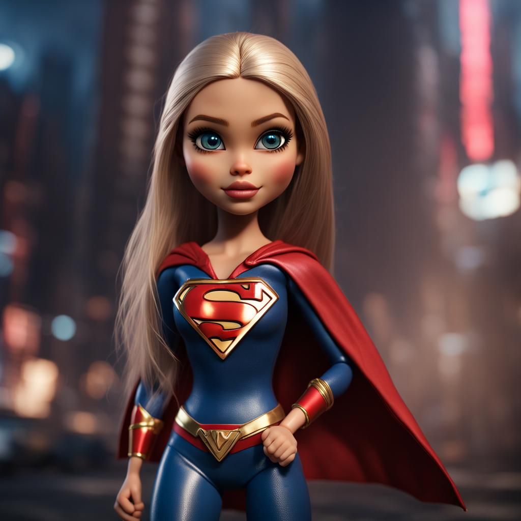 Hyperrealistic Bratz Dolls as Supergirl, Full Body