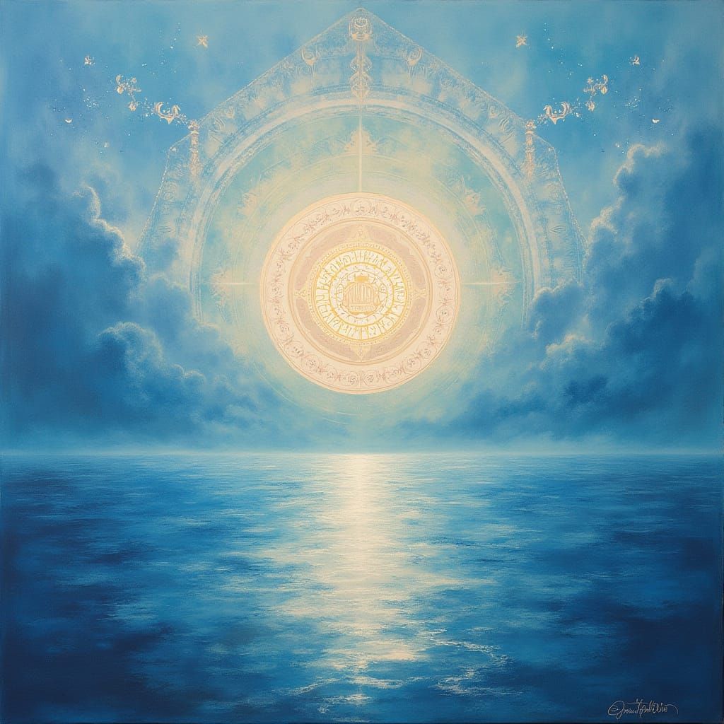 Ethereal Celestial Atmosphere with Golden Accents