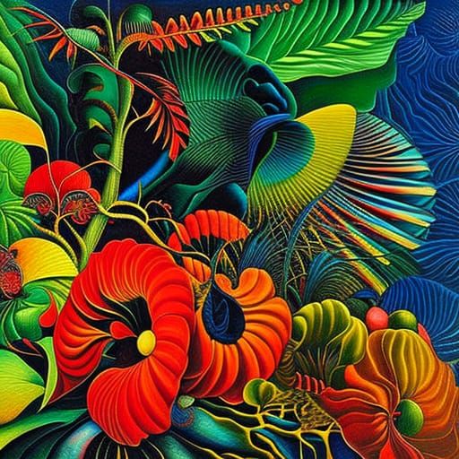 Dante's Inferno: Surreal Hades in Triadic Colors