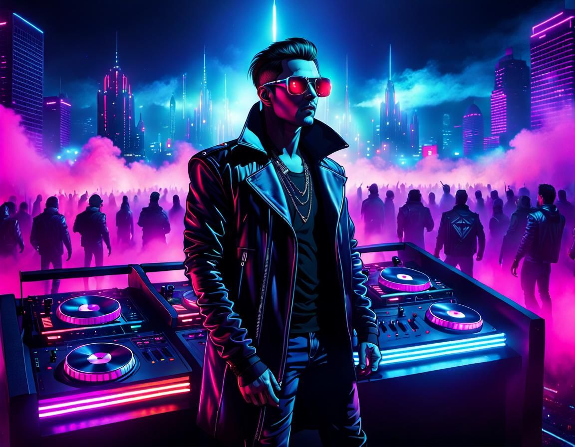 Cyberpunk Vampire Rave with Holographic Lasers