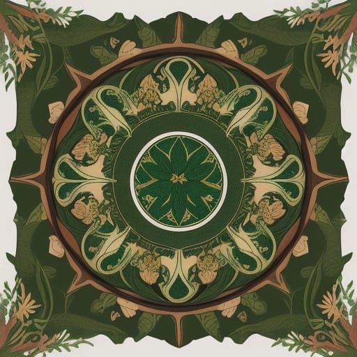 Symmetrical Forest Wonderland in Vibrant Full Color