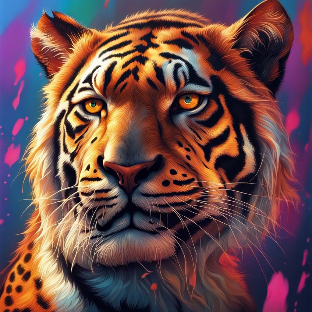 Hyperrealistic Animal in Splash Art Style