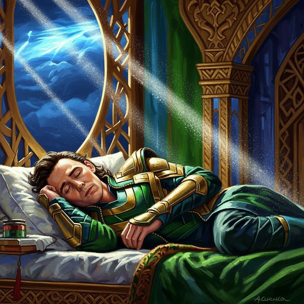 Loki of Asgard Sleeping: Digital Art