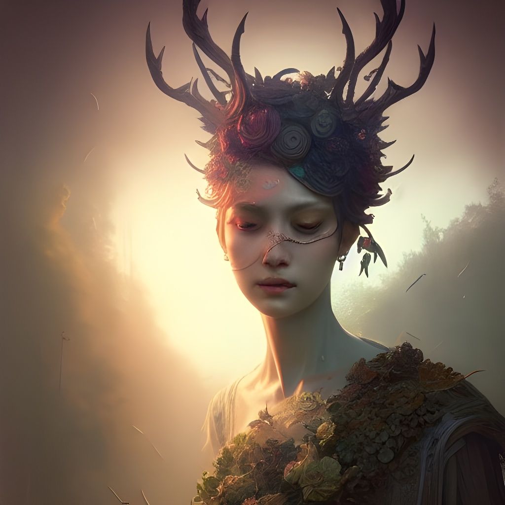 Blind Goddess in Hyperdetailed Fantasy Art