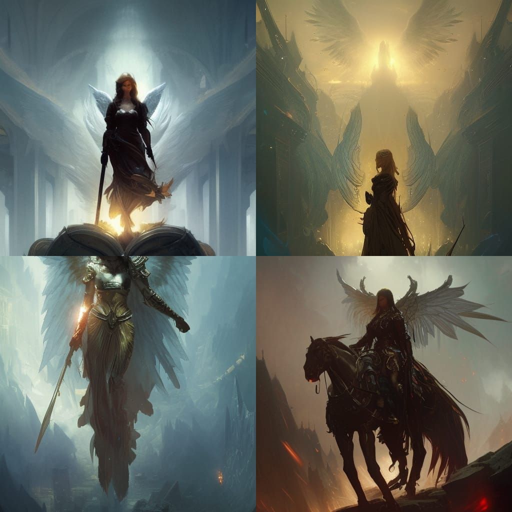 Angel Knight in Dark Fantasy Style