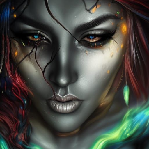 Majestic Dark Witch Radiates Inner Light