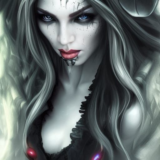 Hyperrealistic Witch Portrait with Dramatic Lighting