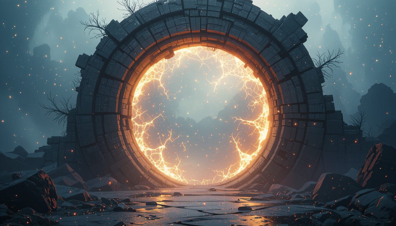 Lovecraftian Space Horror Portal with Dynamic Lighting