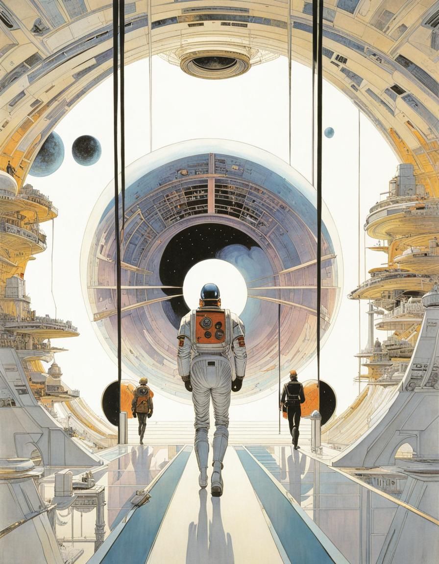 Retrofuturist Sci-Fi Illustration in Comic Style