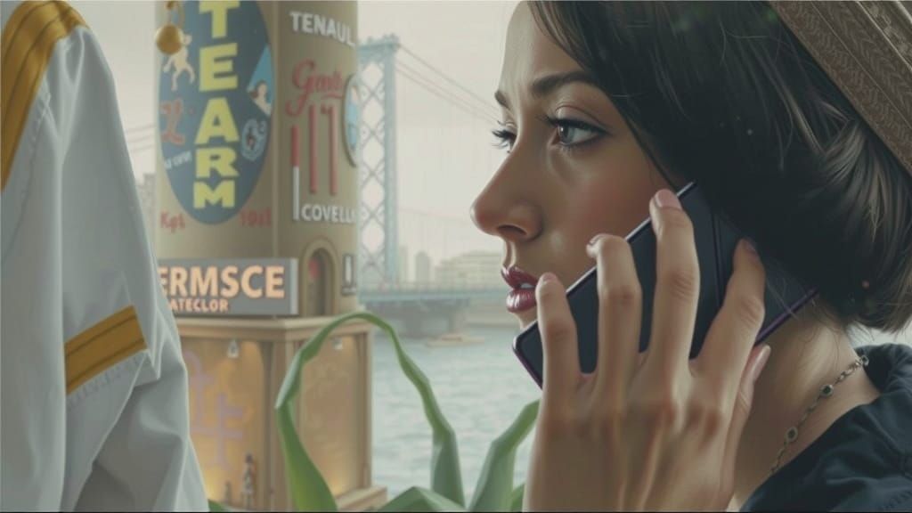 Ethereal Cityscape with a Woman in Motion