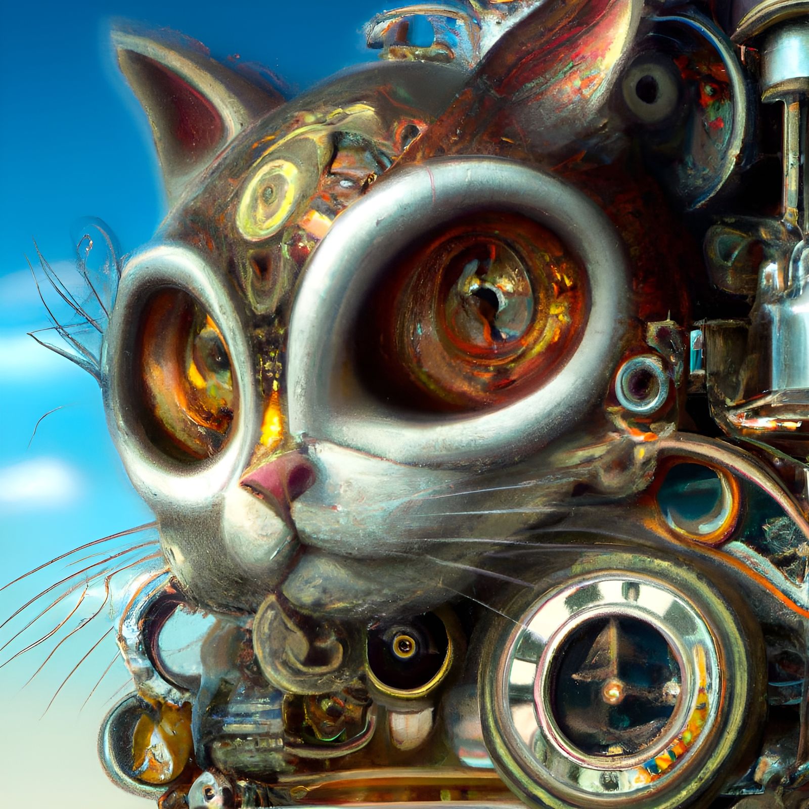 Clockwork Cat: Clockpunk Concept Art in 8K