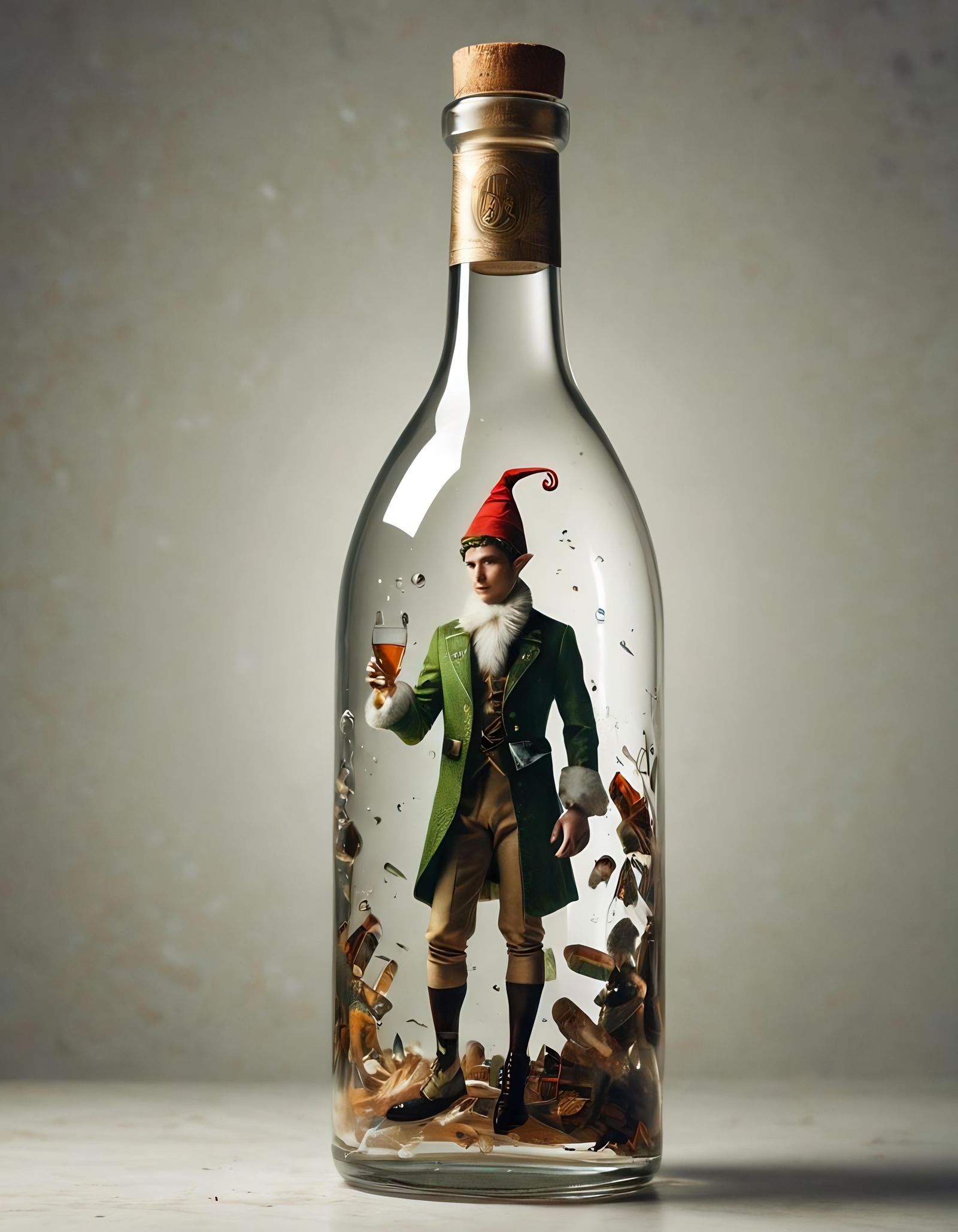 Elf in a Bottle: Surreal Double Exposure