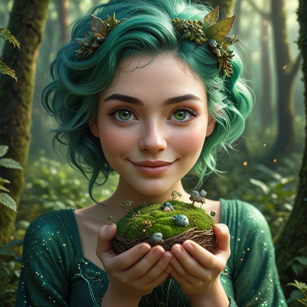 Earth cradles tiny animals in her hands