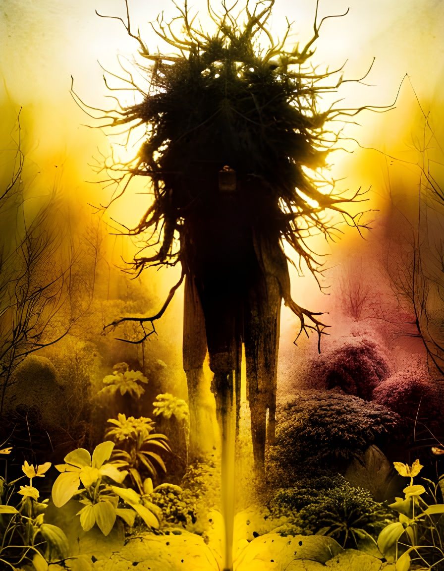 Nightmarish Surreal Gardens in Mixed Media Art