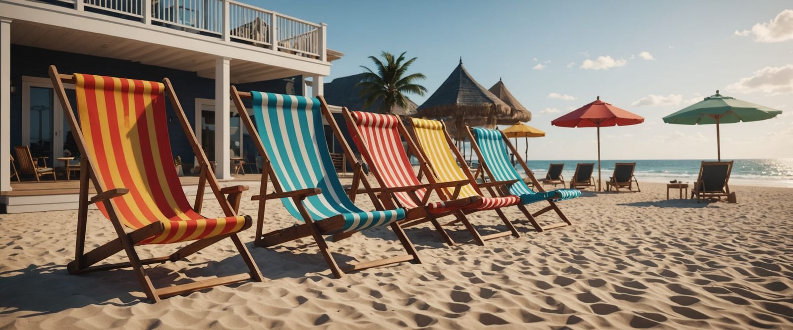 Vibrant Fantasy Beach Scene in Intricate Matte Painting