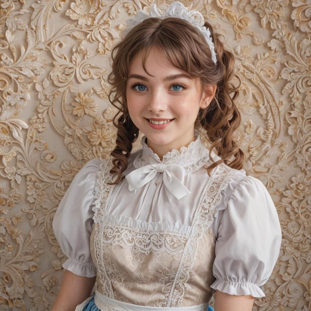 Anime French Maid with Mischievous Smile