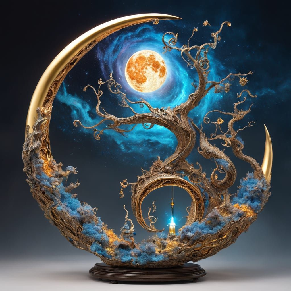 Ethereal Celestial Oddity in Glass and Gold