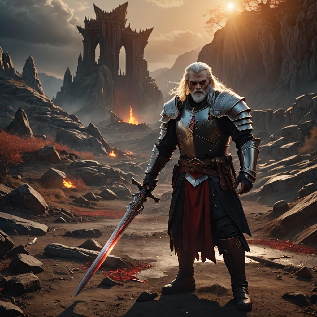 Vampire Dwarf Paladin with Great Sword