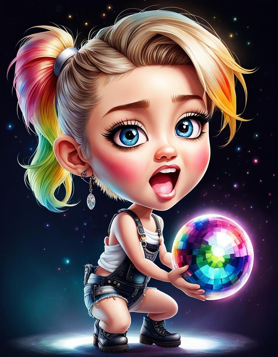 It's teeny weeny chibified Miley Cyrus and her little wrecking ball