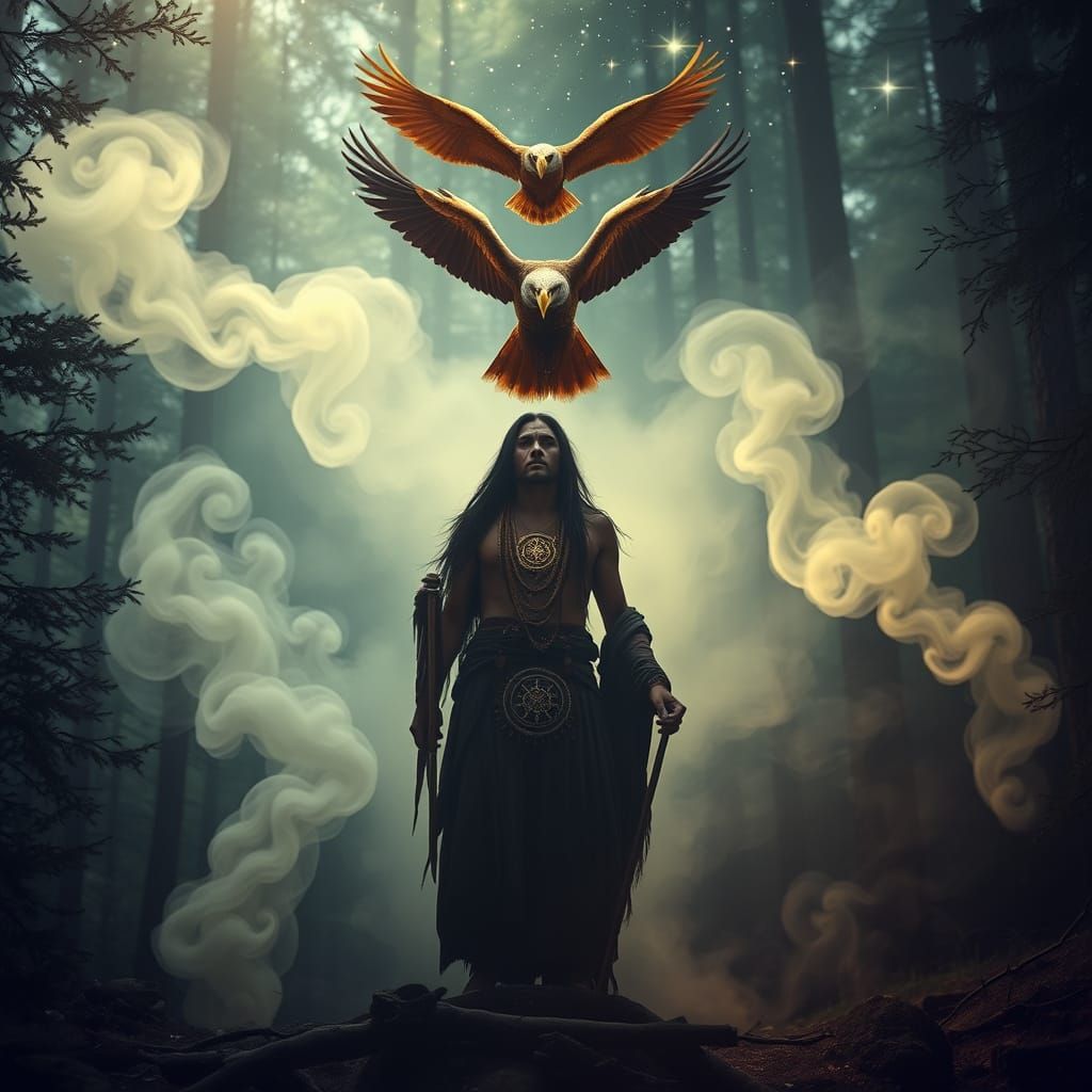 Mystical Shaman Ritual with Eagle Spirit