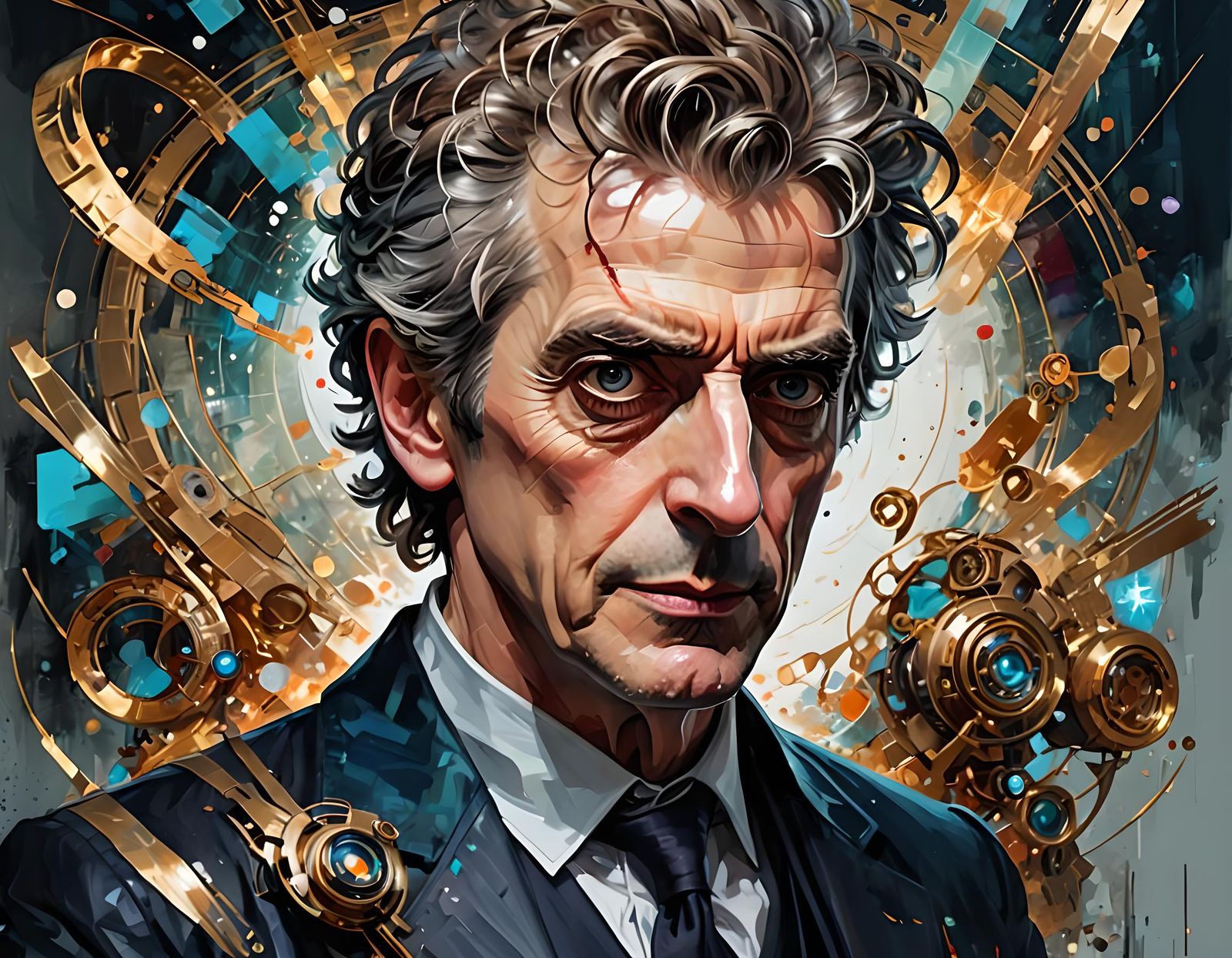 Peter Capaldi as Doctor Who in Oil on Canvas