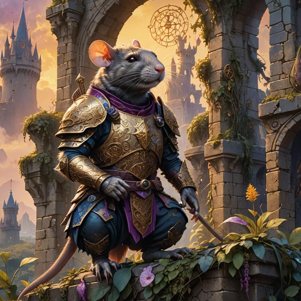 Warrior Rat on Castle Wall: Fantasy Concept Art