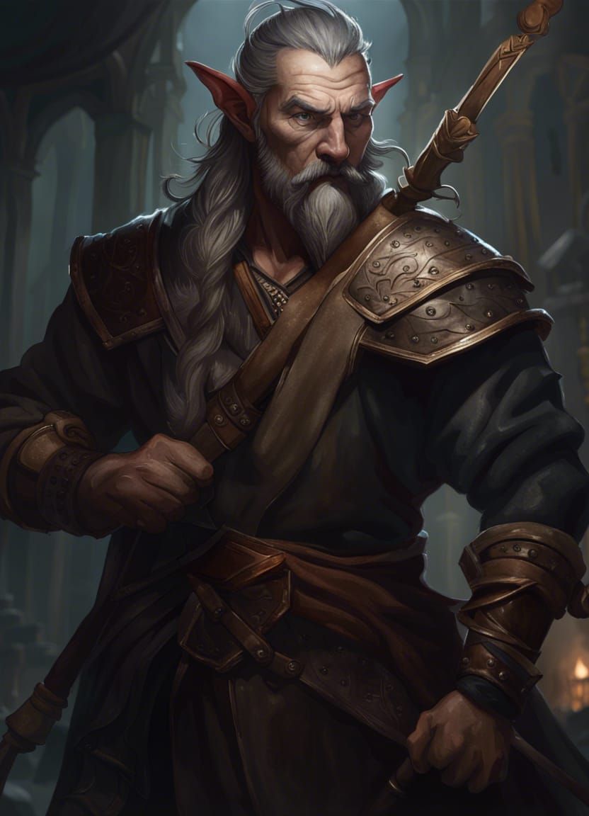 Firbolg Bard Fighter Concept Art in Dark Fantasy Style