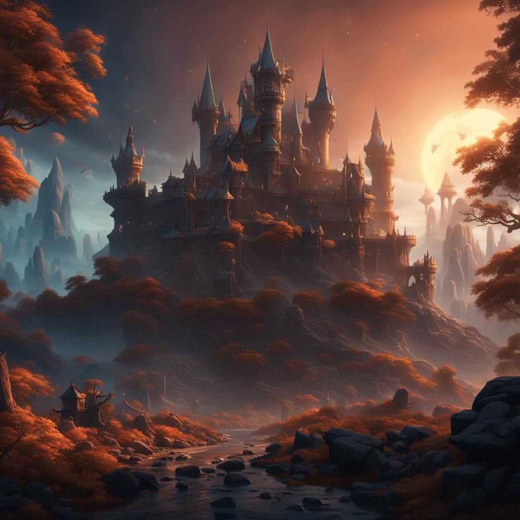 Fantastical Ash Glow Kingdom Concept Art
