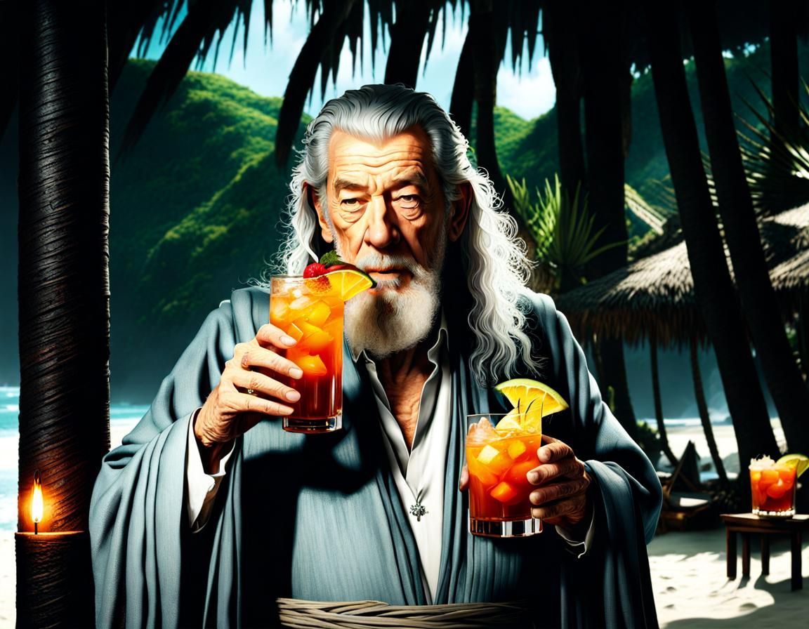 Gandalf Retired: Tropical Island Mai Tai in Digital Art