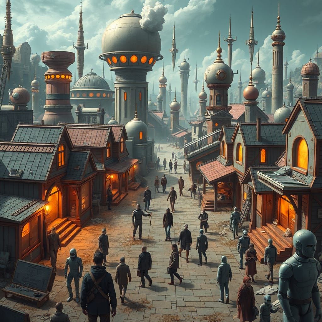 Dystopian Future: Obedient People in a Puzzling City