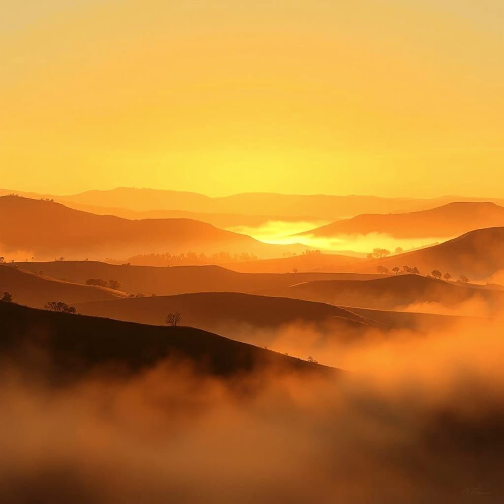 Serene Golden Landscape at Rest